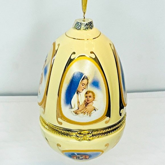 Mr Christmas Valerie Parr Hill Ivory Porcelain Musical Egg Christmas Tree Orname - Picture 1 of 15